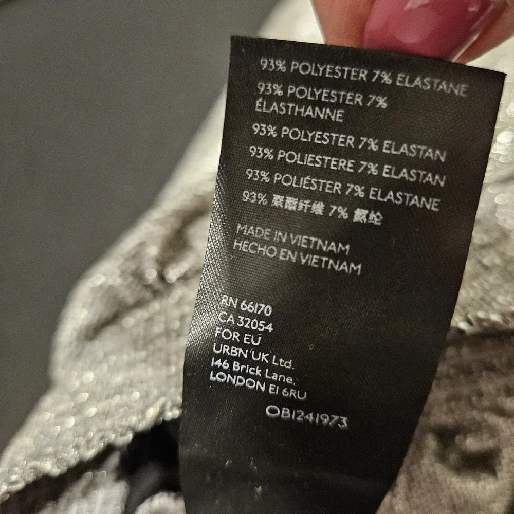 Anthropologie Metallic Silver Jogger Pants‎ Smocked Waist OB1241973 Womens M - Picture 6 of 8